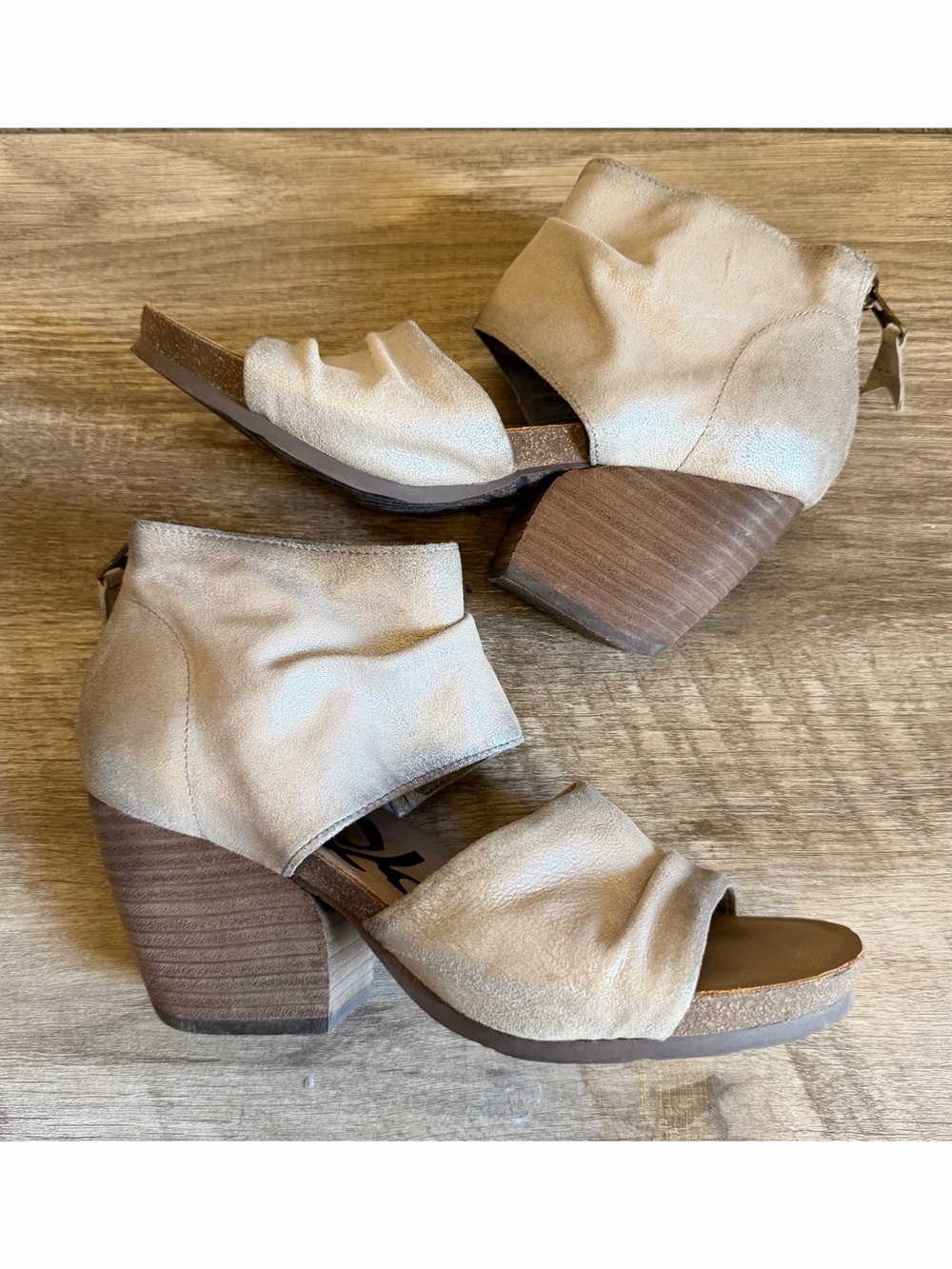 OTBT Patchouli Open Toe Booties Cushioned Footbed Womens Size 7